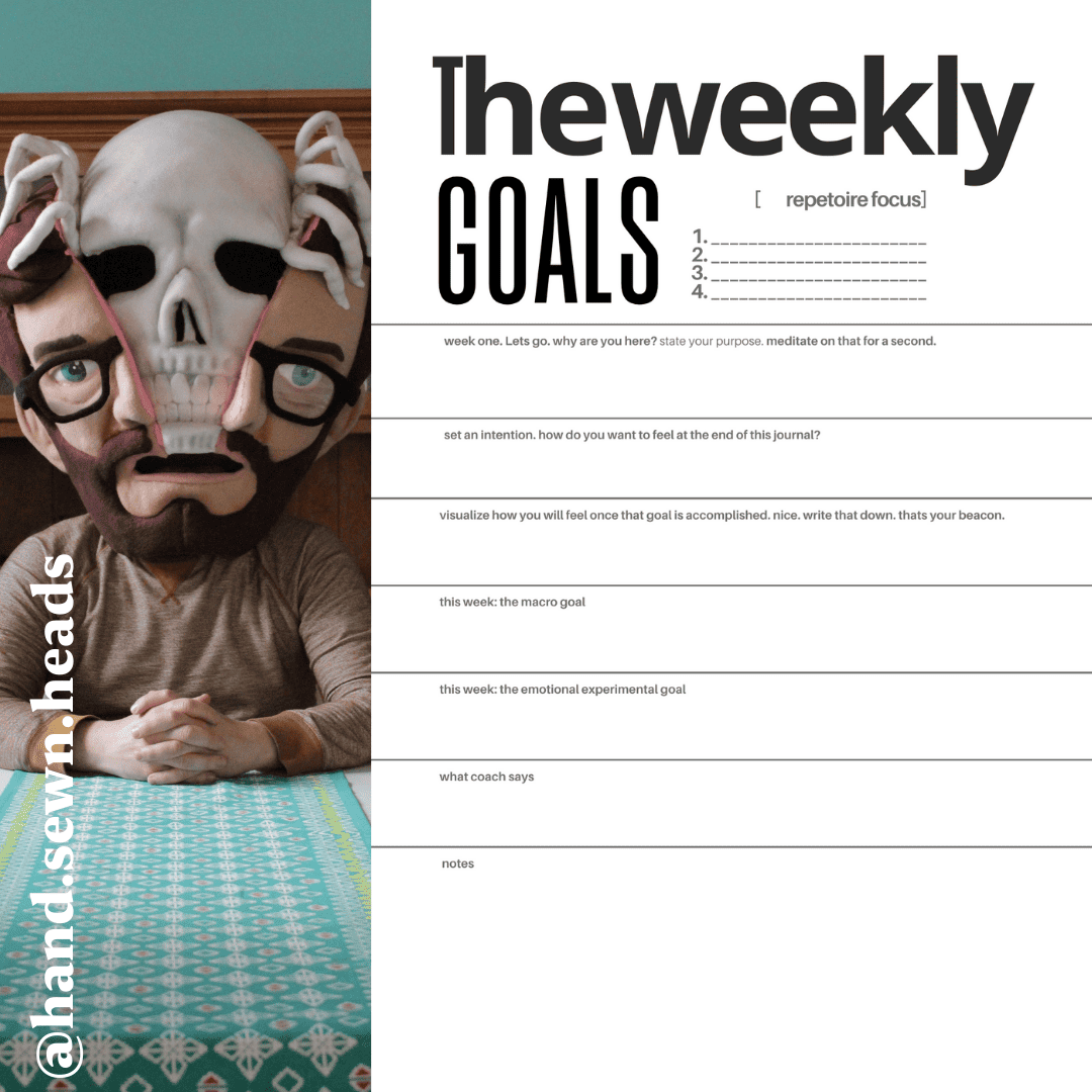 The Singers Journal Workbook interior weekly goals